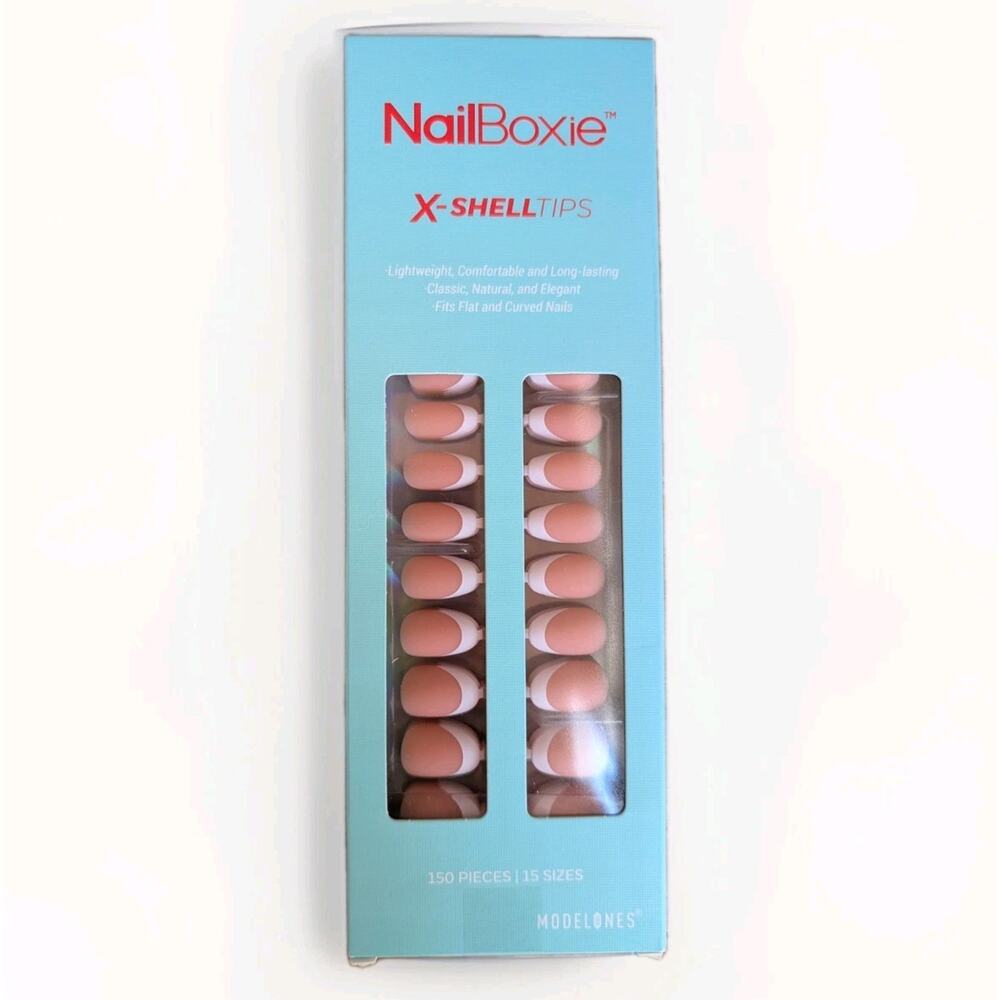 Modelones Nailboxie X-Shell Tips Full Cover French Nail Almond 15 Sizes 1950 Pcs - Picture 5 of 6